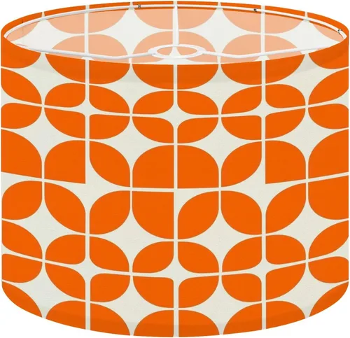 Pantallas de lámpara naranja de mediados de siglo años 70 y 80 retro Morden abstracto geométrico, pantallas decorativas bohemias, 1 paquete de