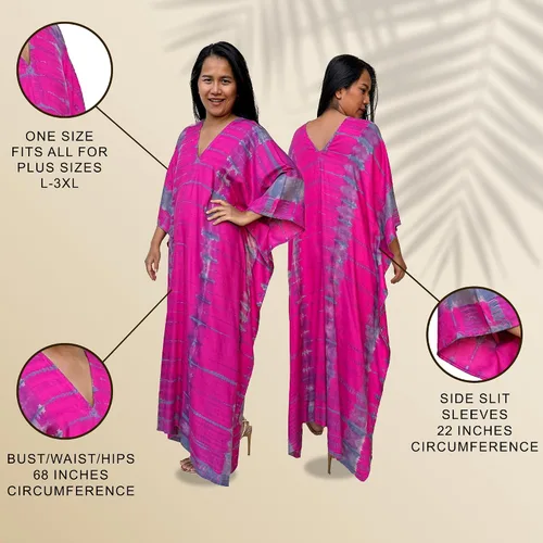 Miniatura 5 de Vestidos caftán hechos a mano en talla grande para mujer, vestido de gran tamaño teñido anudado, salida de baño para vacaciones y salidas nocturnas