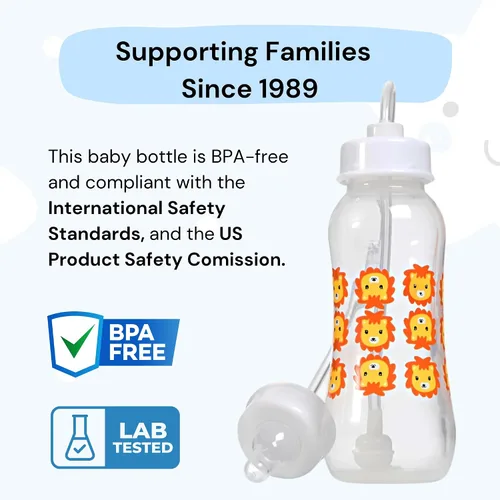 Miniatura 3 de Podee - Botella manos libres para bebé, sistema de alimentación anti-cólicos, Lion