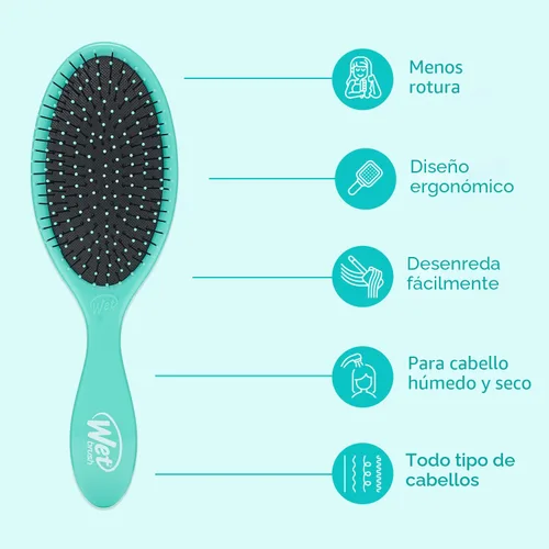 Miniatura 5 de Wet Brush Cepillo desenredante original, exclusivo de Amazon, color aguamarina, cerdas IntelliFlex ultrasuaves, cepillo desenredante que se desliza