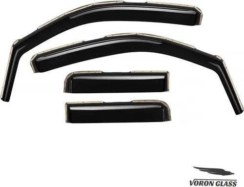 Miniatura 8 de Voron Glass Protectores de lluvia extra duraderos en canal para camiones Nissan Frontier 2005-2021 Crew Cab, deflectores de ventana, viseras
