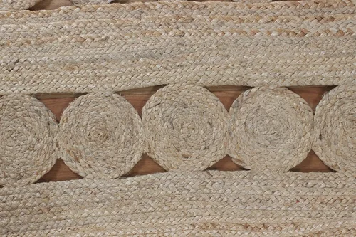 Miniatura 6 de Alfombra de área kilim de 2 x 3 pies, alfombra trenzada de yute beige, alfombra geométrica kilim de 0.27 pulgadas, alfombra de tejido plano
