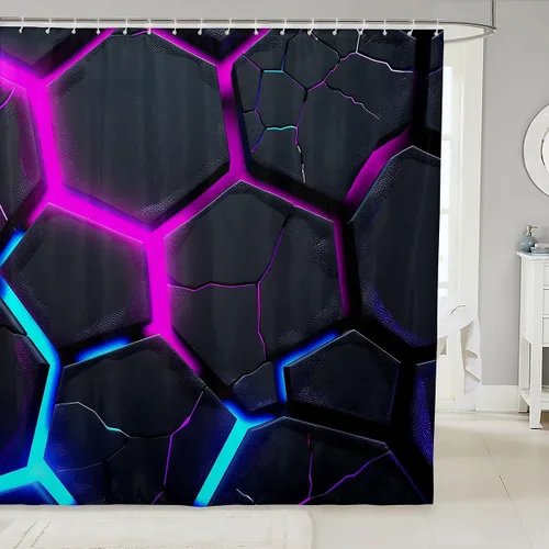 Miniatura 7 de Cortinas de ducha con bandera estadounidense, cortinas de baño de motocicleta para niños, adolescentes y adultos, cortinas de baño impermeables
