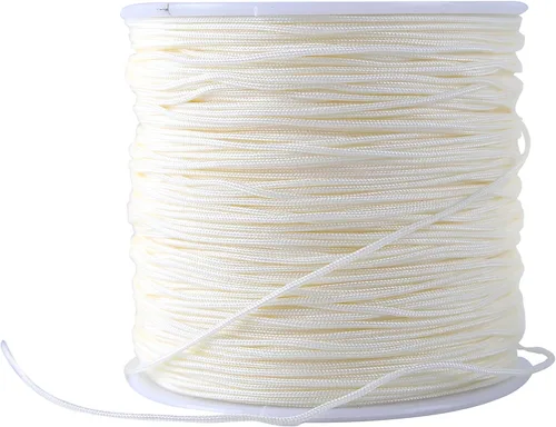 Miniatura 74 de KONMAY 1 rollo de cuerda de nailon para hacer pulseras de 150 yardas, trenzado de nailon Shamballa Macramé/cordón de cuentas de 0.4mm, cordón