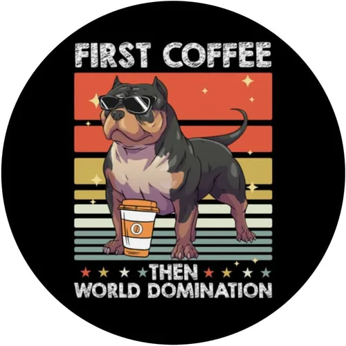 Miniatura 3 de Bulldog Coffee Breed Dog - Pet American Bully PopSockets intercambiables PopGrip