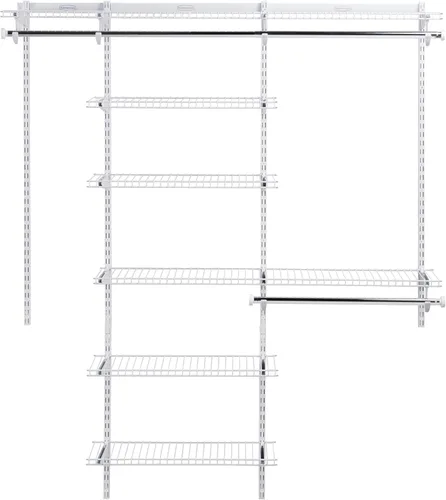 Rubbermaid Configurations Kit de Armario Personalizado Deluxe de 3-6 Pies, Estantería de Alambre Metálico Ajustable, Acabado Blanco, Sistema de