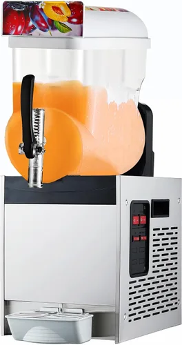 KnoRRs 15/30/45L Máquina comercial de hielo Slush, Máquina de enfriamiento de bebidas que hace, Máquina de jugo de granizado de enfriamiento, (plata