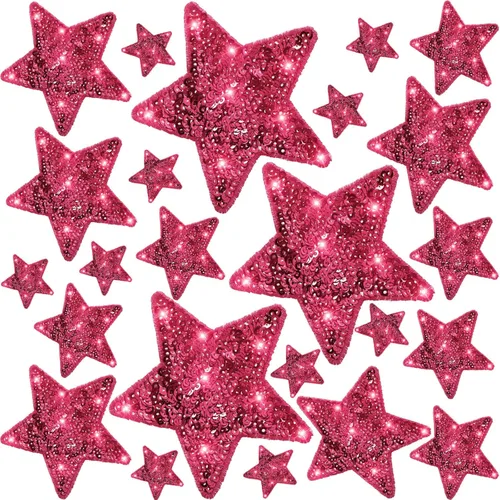Miniatura 14 de Daifunli 24 Parches de Lentejuelas para Planchar de 4 Parches Decorativos Bordados Brillantes para Ropa, Bolsos, Chaquetas, Jeans, Sombreros