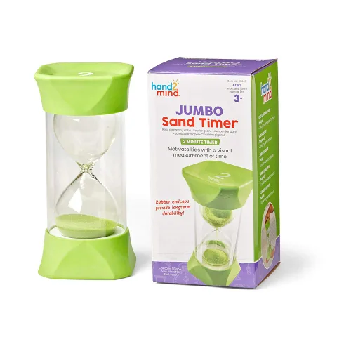 Miniatura 13 de hand2mind Temporizador de arena jumbo de 1 minuto, temporizador de reloj de arena grande, reloj de arena, temporizador silencioso para niños