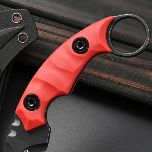 Miniatura 4 de Gtkii GTK691 Cuchillo de hoja fija D2 de acero con mango de nylon y fibra de vidrio con funda de Kydex para camping al aire libre, caza, senderismo