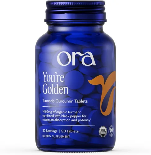 Curcumina de cúrcuma orgánica Ora con piperina, extractos puros para el estrés articular y la salud cardiovascular, apoya la función cognitiva