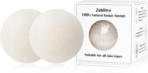 Miniatura 10 de Esponjas faciales naturales de Konjac - Semicírculos - para una limpieza suave de la cara y exfoliación ecológica - Cuidado de la piel - Limpieza