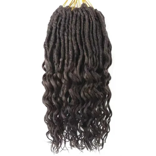 Miniatura 16 de Cabello de ganchillo para mujeres negras Goddess Locs de 14 pulgadas 8 paquetes 613 Locs falsos suaves preenganchados trenzas de ganchillo cabello