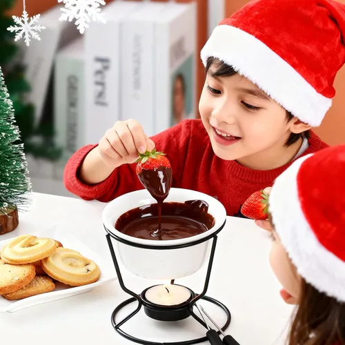 Miniatura 2 de 2 calentadores de mantequilla para mariscos, calentadores de mantequilla de cerámica para chocolate o queso, para fondue, aptos para lavavajillas