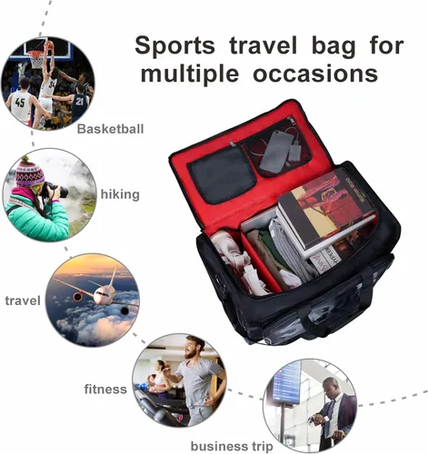 Miniatura 4 de Bolsa de deporte y bolsa de viaje, Rojo -, Bolsa de viaje con compartimentos interiores ajustables