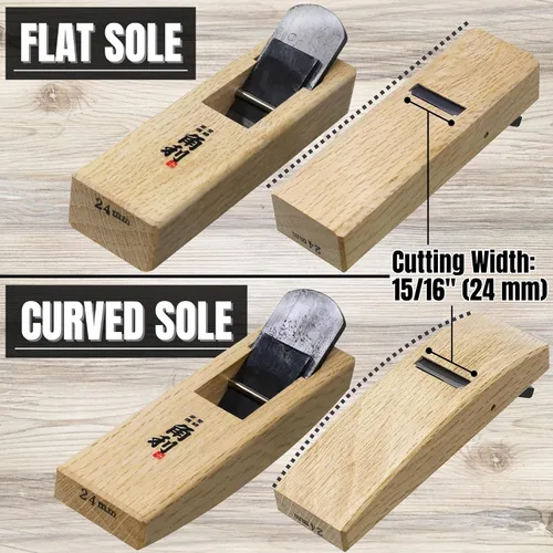 Miniatura 6 de KAKURI Mini avión de mano para madera de 0.945 in [suela curva] – Herramienta japonesa de avión de bloque pequeño para trabajo redondo, carpintería