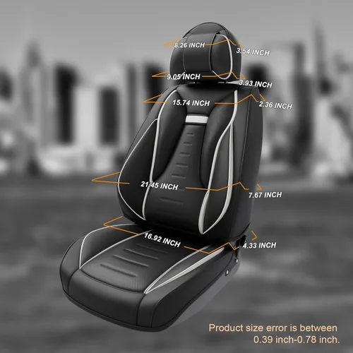 Miniatura 3 de ASLONG 5 fundas de asiento delantero y trasero de automóvil con alas de ángel, accesorios interiores de automóvil con piel de napa a prueba de agua