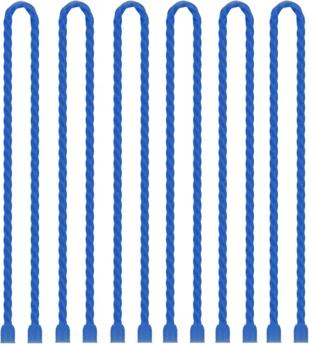 Miniatura 27 de 6 bridas de silicona de 24 pulgadas de diámetro reutilizables con núcleo de acero de 0.196 pulgadas de diámetro, lazos de torsión de goma flexibles