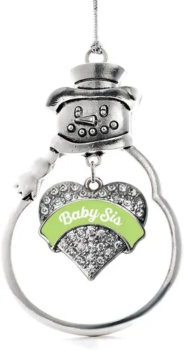 Miniatura 118 de Inspired Silver - Big Sis - Adorno de Navidad plateado - Adorno de árbol de Navidad con dije de corazón con circonita cúbica - Decoración colgante