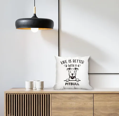 Miniatura 4 de huester Pitbull - Regalos para perros para decoración de habitación de mujeres, fundas de almohada de 18 x 18 pulgadas, Life is Better with a