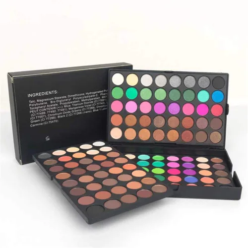 Miniatura 9 de VERONNI Mini paleta de sombras de ojos de 120 colores vivos, mate y brillante, juego de maquillaje profesional de 3 capas brillantes y cálidas