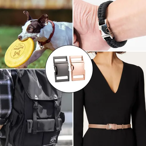 Miniatura 4 de Pulsera de paracaídas con hebillas de metal, mochila de repuesto de 1 pulgada, paquete de 6 hebillas de liberación lateral rápida de alta resistencia