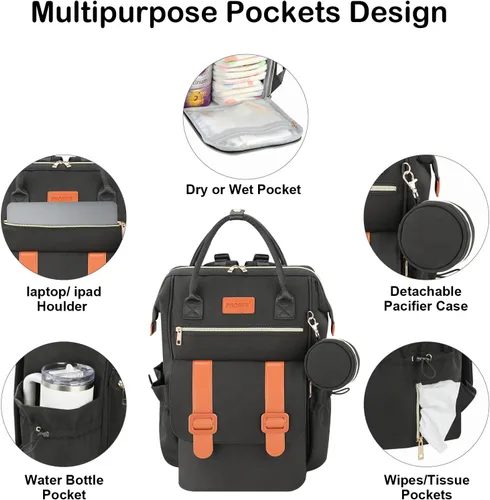 Miniatura 4 de PIIOSER Mochila para extractor de leche compatible con Spectra S1/S2, bolsa de bombeo manos libres con enfriador para madres trabajadoras, mochila