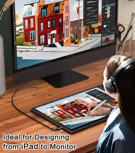 Miniatura 7 de Cable USB C a DisplayPort de 6 pies (4K a 60 Hz, 2 K a 144 Hz), cable USB C a DP 1.2 compatible con MacBook Pro/Air y más portátiles que admiten