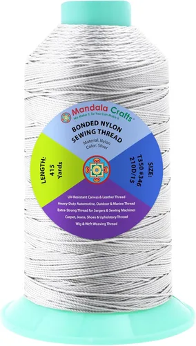 Miniatura 262 de Mandala Crafts - Hilo de nailon para coser cuero, tapicería, mezclilla y para trenzar el pelo; resistente, 1500 yardas, tamaño 69 T70 Marrón