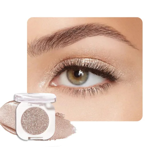 Miniatura 23 de Sombra de ojos color crema champán, sombra de ojos brillante dorada clara con purpurina metálica para piel madura, ligera, mezclable, brillo sutil