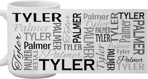 Let's Make Memories Taza Personalizada con Tu Nombre y Firma - Taza de Café Personalizada de 15oz - Relleno para Calcetín - Para Navidad Gris