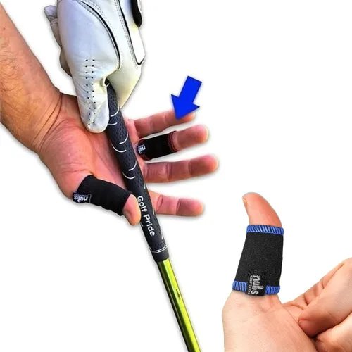 Miniatura 8 de JerkFit NUBS - Caddies para dedos (par) – Mangas duraderas para pulgar y dedos para evitar ampollas de golf, guantes de golf cómodos y cinta Negro