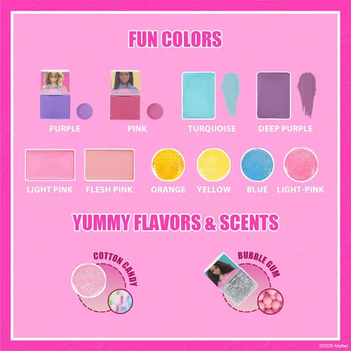 Miniatura 3 de Set de cosméticos Barbie para niñas, incluye maquillaje de uñas, labios, ojos y mejillas, juego de belleza seguro y no tóxico de Townley Girl