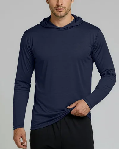 Miniatura 3 de Paquete de 3 Sudadera con capucha deportiva para hombre de ajuste seco con absorción de humedad y manga larga