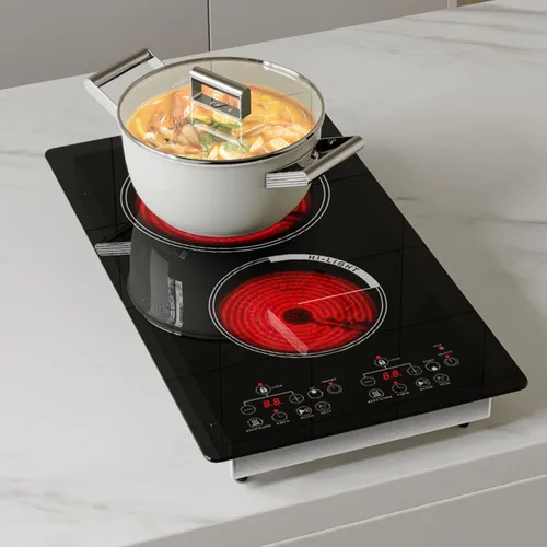 2000W 12 pulgadas dos quemadores estufa eléctrica de mesa estufa eléctrica de mesa portátil parrilla eléctrica para cocinar estufa eléctrica de mesa