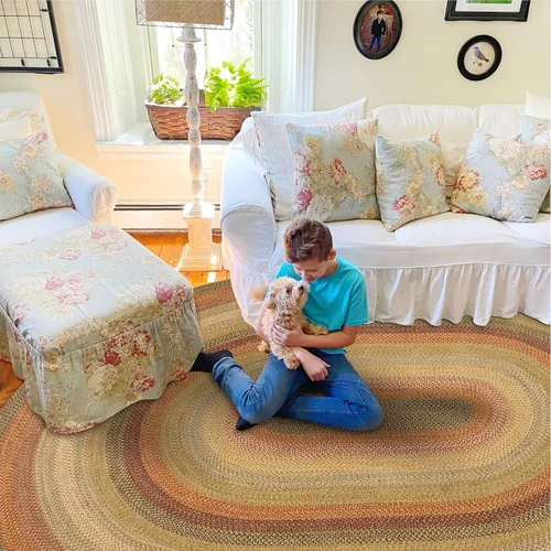 Miniatura 9 de Homespice Kingston - Alfombras trenzadas ovaladas de 5 x 8 pies, alfombras trenzadas de estilo rústico para sala de estar, dormitorio y comedor