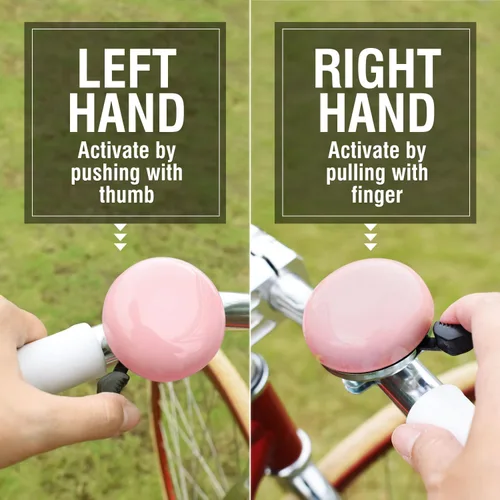 Miniatura 4 de MARQUE Campana de bicicleta Beach Cruiser – Diseño clásico de campana de bicicleta para adultos y niños con sonido de anillo tradicional Rosa