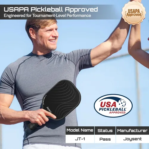Miniatura 2 de Juego de 2 palas de pickleball aprobadas por USAPA de fibra de carbono con raquetas de pickleball para principiantes, bolas de pepinillo