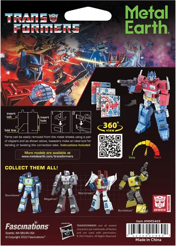 Miniatura 7 de Metal Earth Fascinations Transformers Optimus Prime Color 3D Kit de modelo de metal