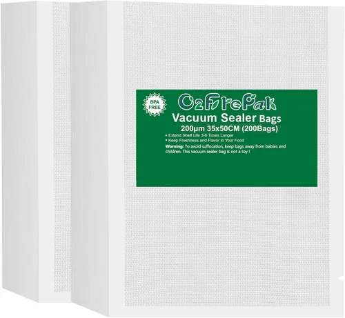 Miniatura 11 de O2frepak 100 bolsas selladoras al vacío de tamaño grande de 14 x 20 pulgadas de 8 mil con libre de BPA y prevención de pinchazos, bolsas de sellado