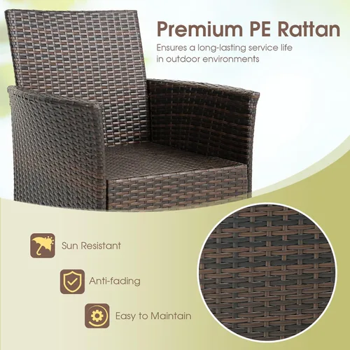 Miniatura 5 de Tangkula Patiojoy - Juego de 4 sillas de comedor para exteriores, de polietileno, resistentes a la intemperie, con cojines extraíbles, para jardín