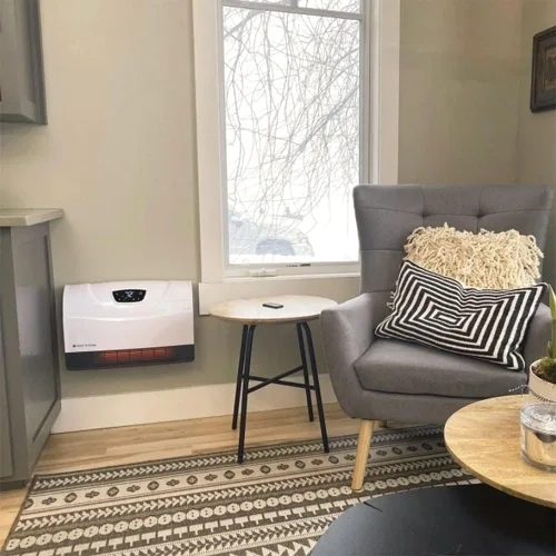 Miniatura 7 de Calentador de Espacio Infrarrojo Heat Storm Phoenix con Patas Desmontables, Control Remoto, Eficiente Energéticamente-750-1500 Vatios, Blanco