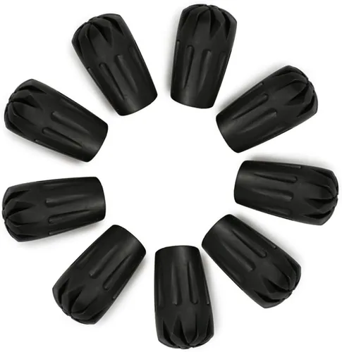 Miniatura 5 de Protectores de punta de bastón de senderismo de goma negra con absorción de golpes, añade agarre y tracción
