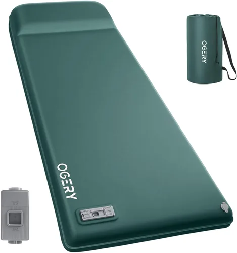 Miniatura 11 de OGERY Almohadilla de dormir autoinflable con bomba eléctrica, almohadilla de espuma viscoelástica ultra gruesa de 3.15 pulgadas, almohadilla