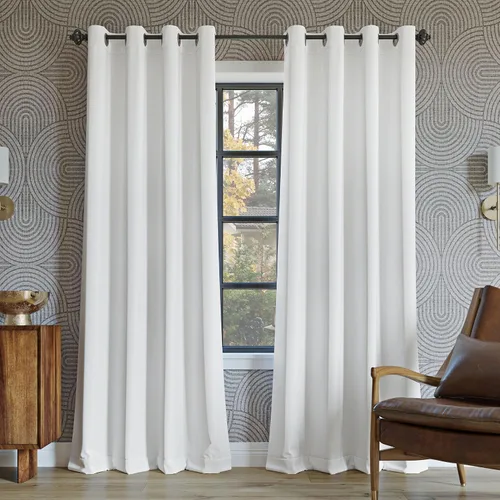 Miniatura 57 de Sun Zero Nordic - Juego de 2 paneles de cortinas con ojales de grado teatral extremo 100% opacas, 104" x 96" (2* 52" x 96"), cortinas opacas blanco