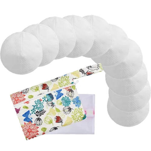 Miniatura 8 de Almohadillas de lactancia reutilizables con bolsas de lavado, paquete de 10 almohadillas de viscosa de bambú para lactancia materna, almohadillas