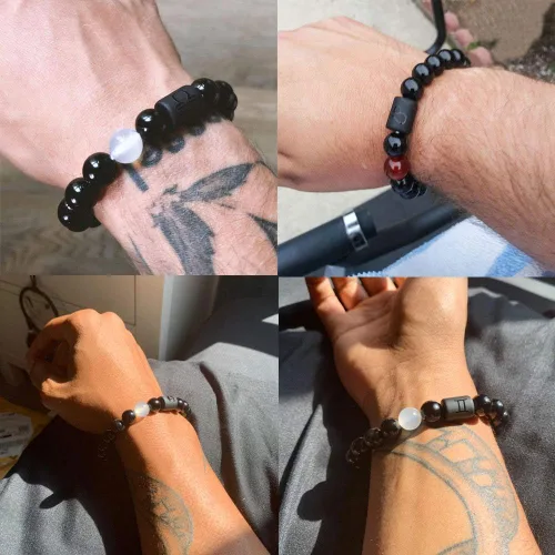 Miniatura 7 de CSIYANJRY99 Pulseras del zodiaco para hombres y mujeres, signo del zodiaco, 12 constelaciones, horóscopo, pulsera de 0.315 in, obsidiana natural