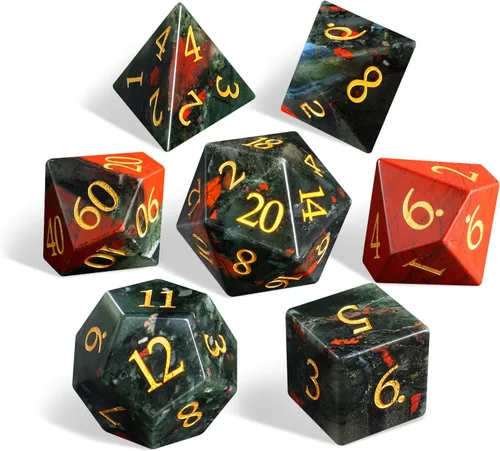 Miniatura 32 de LUCKY-M Juego de dados de piedras preciosas DND, juego de dados de mazmorras y dragones, juegos de dados RPG, accesorios de regalo