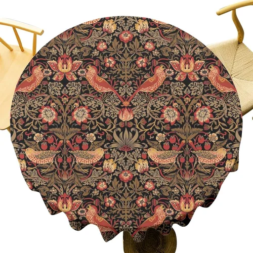 Miniatura 258 de Mantel Floral Retro de Pájaros, Diseño Original Bohemio William Morris Estampado Cubierta de Mesa para Hogar Picnic Fiesta Comedor Cocina William