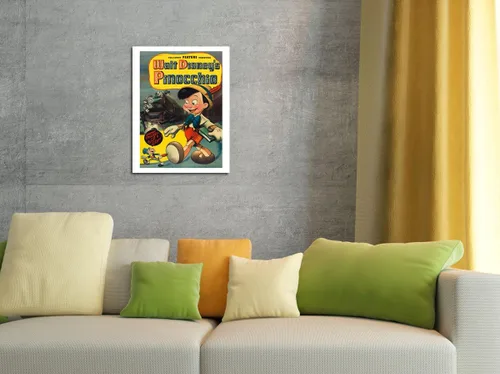 Miniatura 4 de Disney's Pinocho - Cartel de metal vintage con Jiminy Cricket - Cartel de metal vintage c.1940-8 x 12 pulgadas